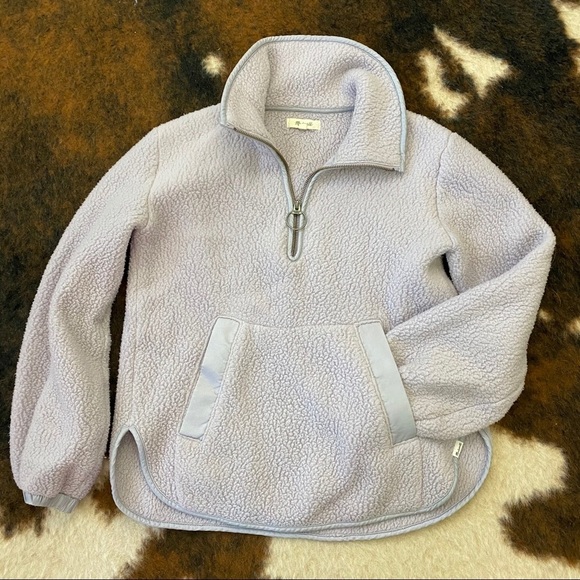 Madewell Polartec Fleece Popover Jacket Purple XXS - Picture 3 of 8
